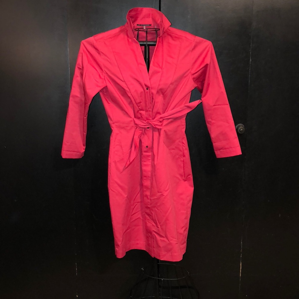 Red Elie Tahari long sleeved POCKETED Dress